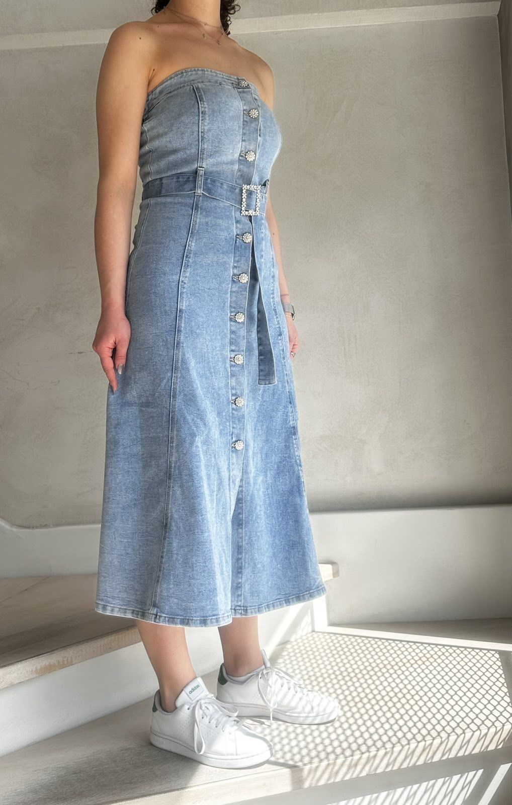 Jean strapless φόρεμα 